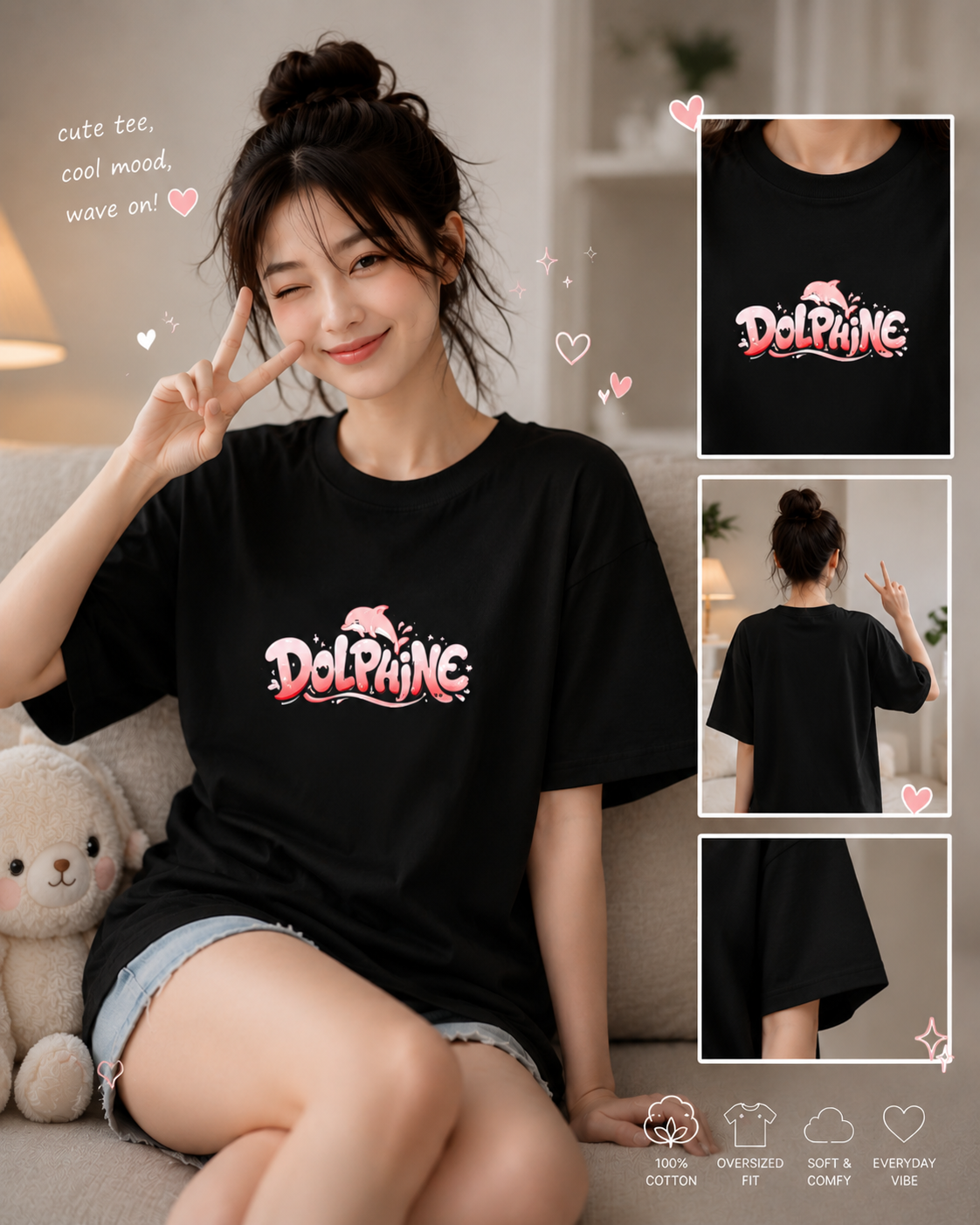 Dolphine Unisex Basic T-Shirt