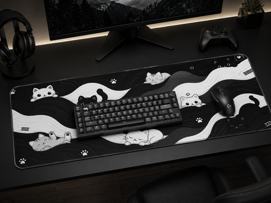 Cat Black Theme Gaming Pad