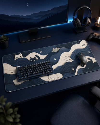 Cat Blue Theme Gaming Pad