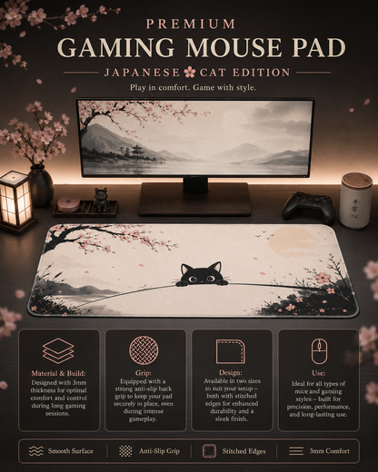 japanese Style Cat Gaming Pad